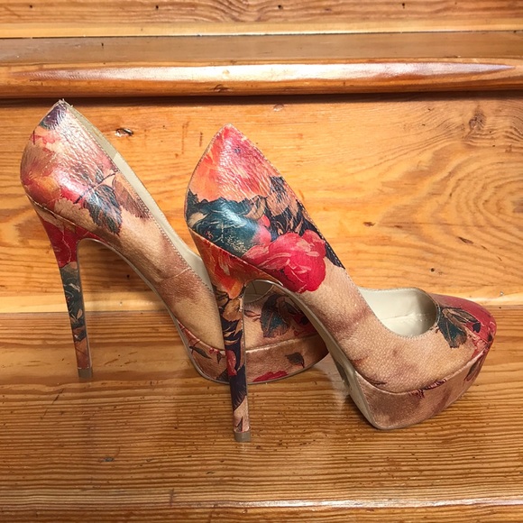 ALDO Destime Printed Leather Heels size 37 6.5 7 - Picture 4 of 6